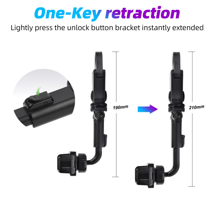 Giá đỡ điện thoại Hdoorlink có thể xoay đa 360 độ tùy chỉnh đa năng gắn gương chiếu hậu xe hơi tiện lợi