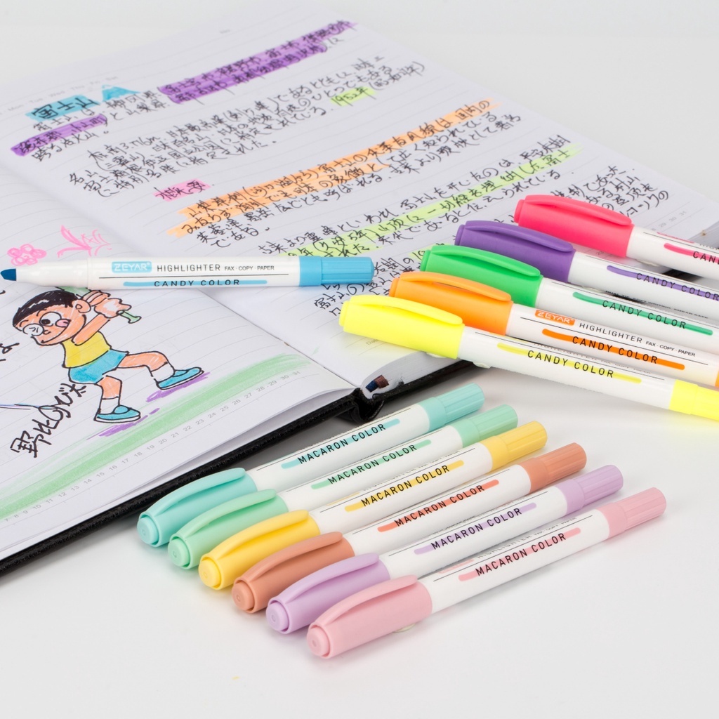 Bút dạ quang 6 màu dễ thương độc đáo