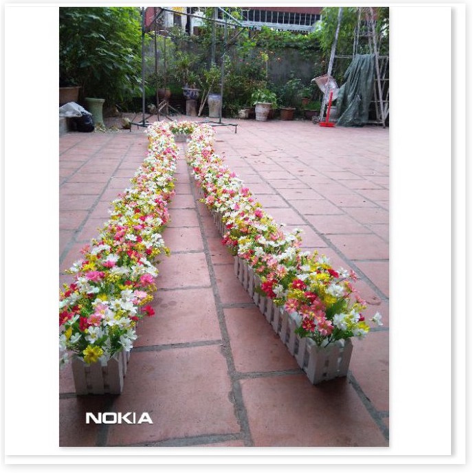 Hàng rào hoa cúc nhí giả 50cm
