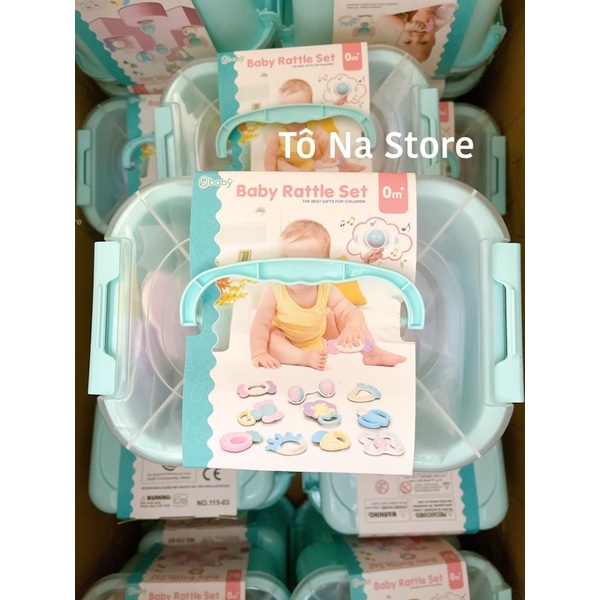 Bộ gặm nướu Baby Rattle màu xanh mới