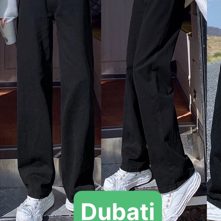QUẦN BAGGY JEAN NỮ CHẤT BÒ ĐEN ỐNG SUÔNG RỘNG LƯNG CAO NÂNG MMÔNG- DB 069- DUBATI FASHION