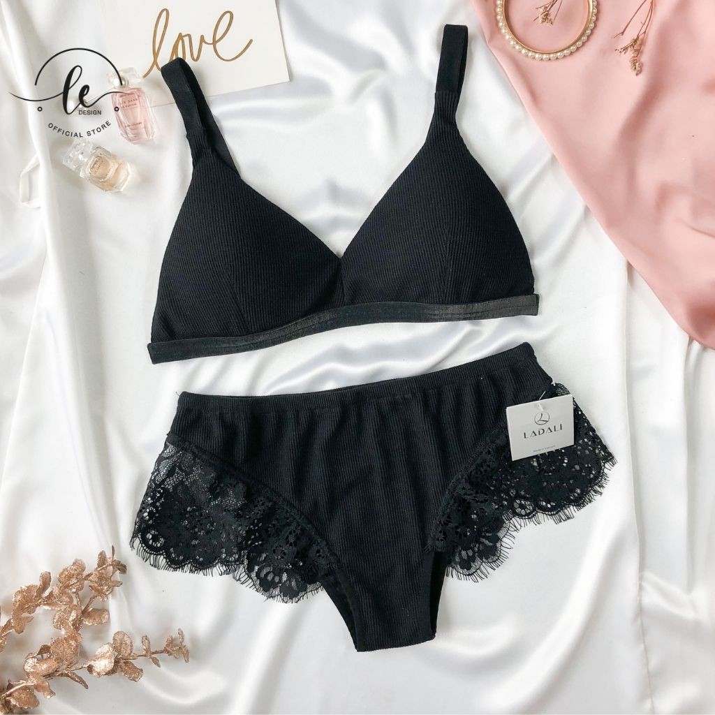 Áo Ngực Không Gọng LE.DESIGN Phối Dây Nhung Xanh Chất Liệu Cotton Thấm Hút Mồ Hôi Có Đệm Mút | BigBuy360 - bigbuy360.vn