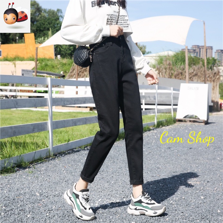 Quần jean nữ đẹp quần baggy ống rộng quần bò đen lưng cao tôn dáng quần chín tấc Cam Shop C04 | WebRaoVat - webraovat.net.vn