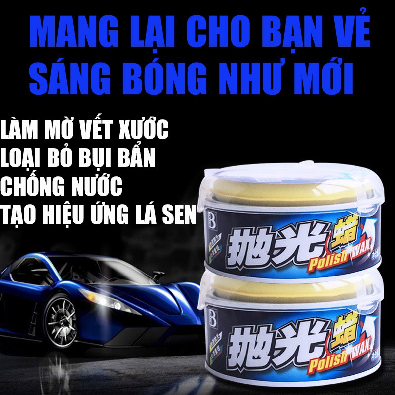 Sáp đánh bóng xe BOTNY Polish Wax 250g B-1179, wax làm mờ vết trầy, kem tẩy vết xước và đánh bóng mặt sơn xe hơi, ô tô