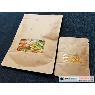 túi zipper giấy craft có cửa sổ