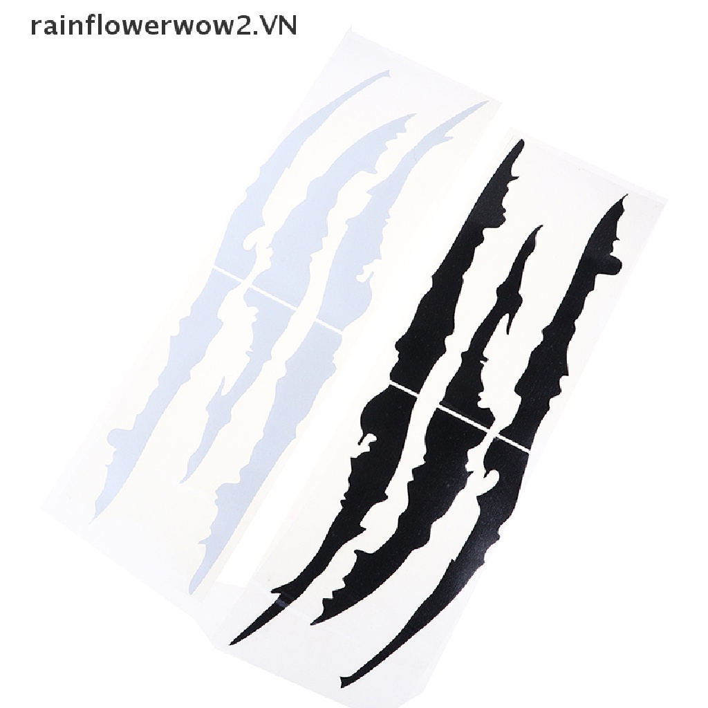 [flower] Đề Can Dán Đèn Pha Xe Hơi Hình Dấu Chân Quái Vật Phản Quang Chống Trầy Xước [Hoa]