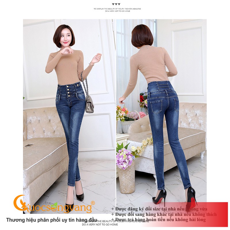 Quần jean lưng cao đẹp quần lưng cao nhiều nút GLQ097 Cuocsongvang | BigBuy360 - bigbuy360.vn
