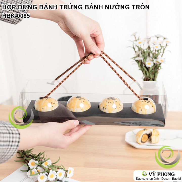 HỘP GIẤY ĐỰNG BÁNH KẸO VỎ KHUNG BAO NHỰA PET CÓ QUAI XÁCH ĐỰNG BÁNH TRỨNG BÁNH NƯỚNG TRÒN BÁNH TRUNG THU HBK-0085 | BigBuy360 - bigbuy360.vn