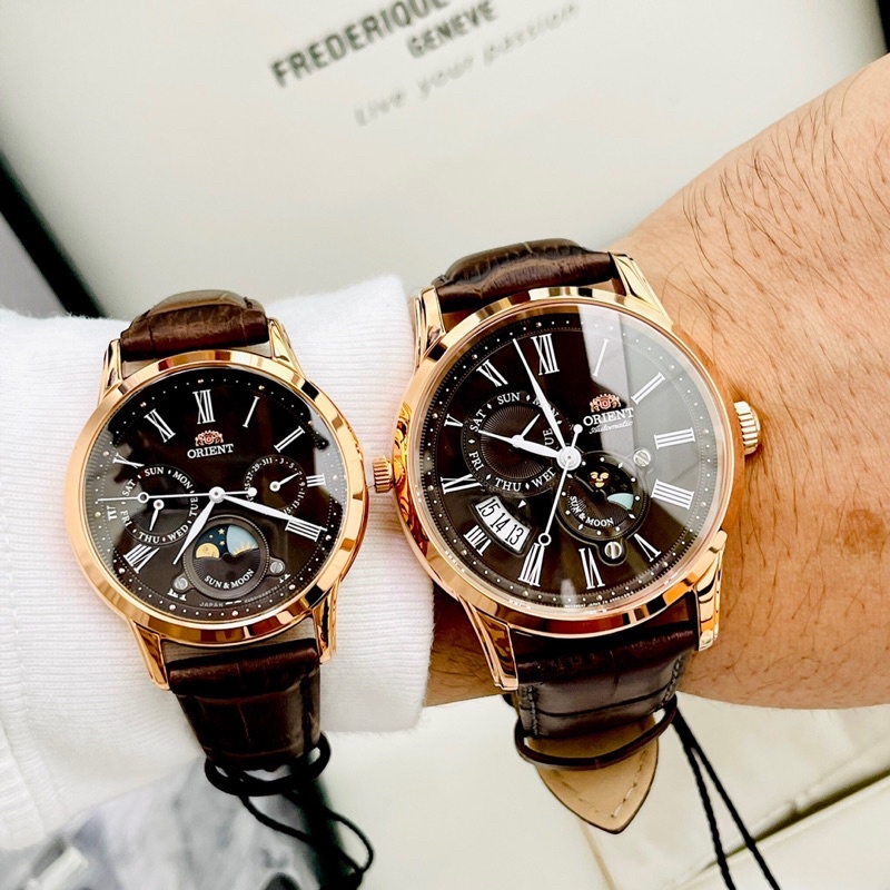 Đồng hồ đôi dây da Orient Sun and Moon SAK00003T0 RA-KA0002Y