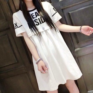 Đầm thun ngắn tay dáng rộng thời trang cho mẹ bầu
