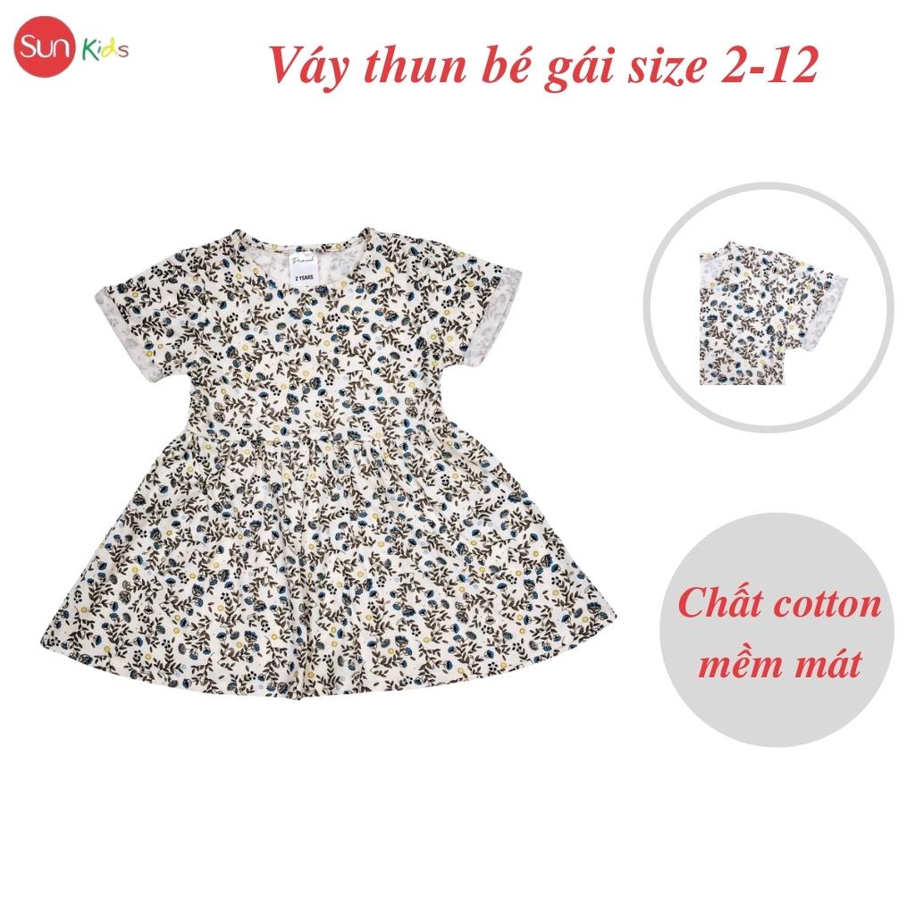 Váy bé gái chất cotton, đầm bé gái size 2-12 tuổi, đầm trẻ em SUNKIDS1 có nhiều màu