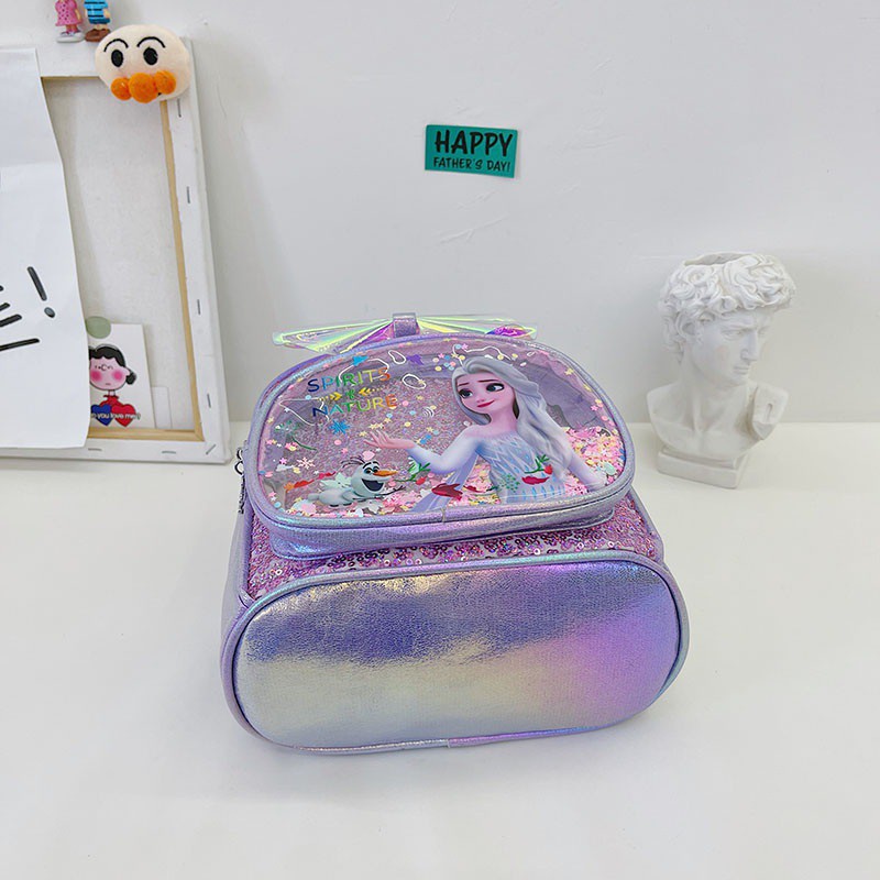 Balo mini phối nơ kim sa lấp lánh thời trang cho bé gái