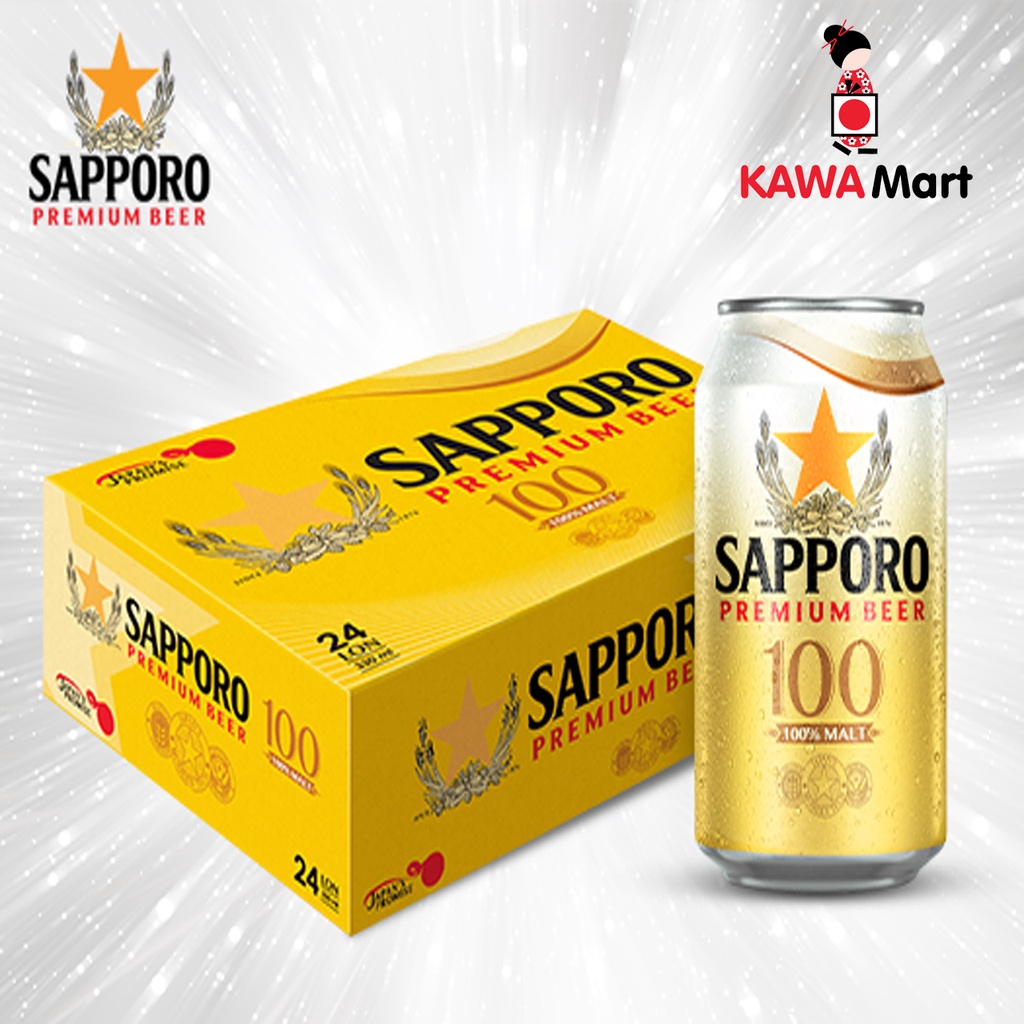 Bia lon Sapporo Premium Gold 100% Malt 330ml