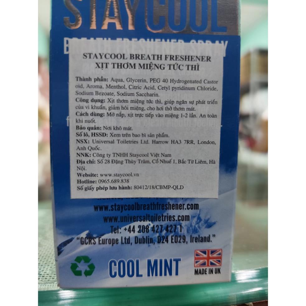 Xịt thơm miệng Stay cool CHÍNH HÃNG ANH QUỐC