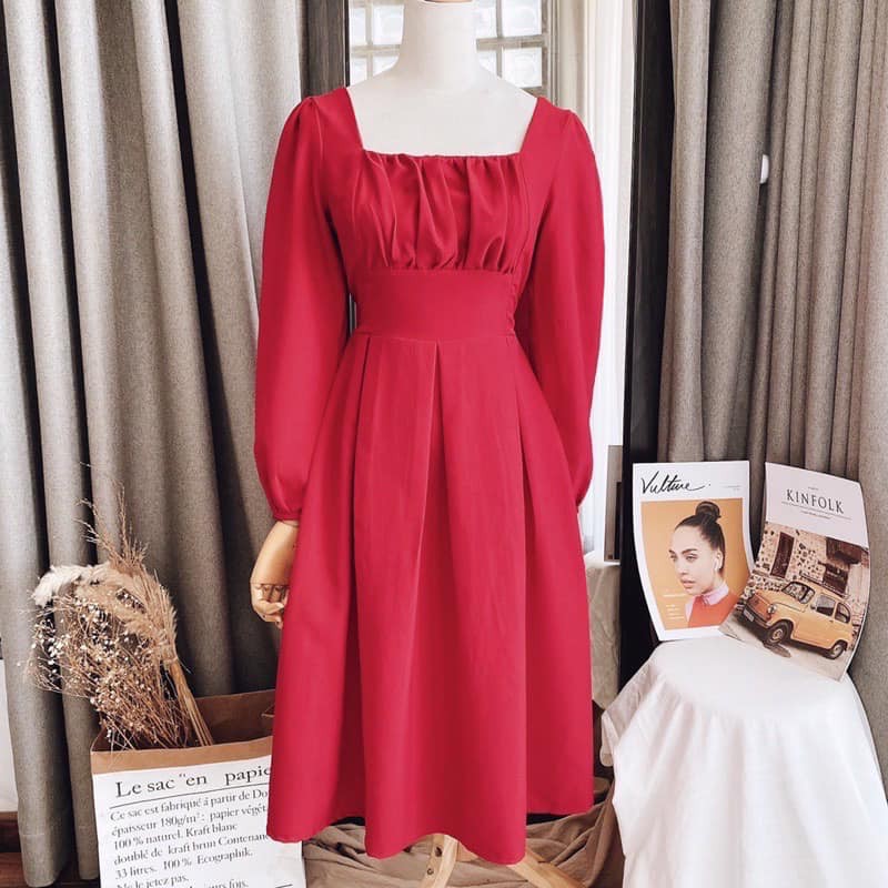 Váy hai dây đũi xước 2 lớp, Đầm hai dây dáng xòe - Dorita Boutique