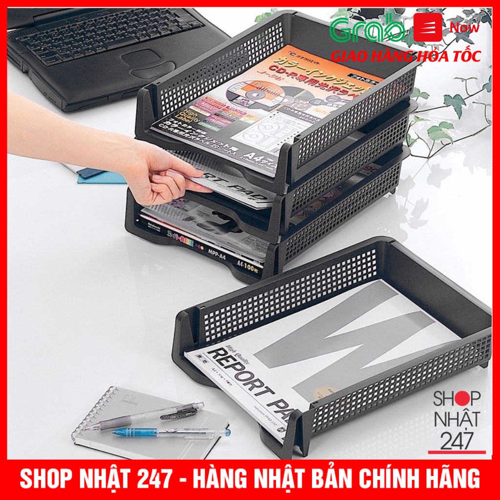Khay đựng tài liệu A4 (có thể xếp chồng) dáng dọc, dáng ngang Inomata nội địa Nhật Bản