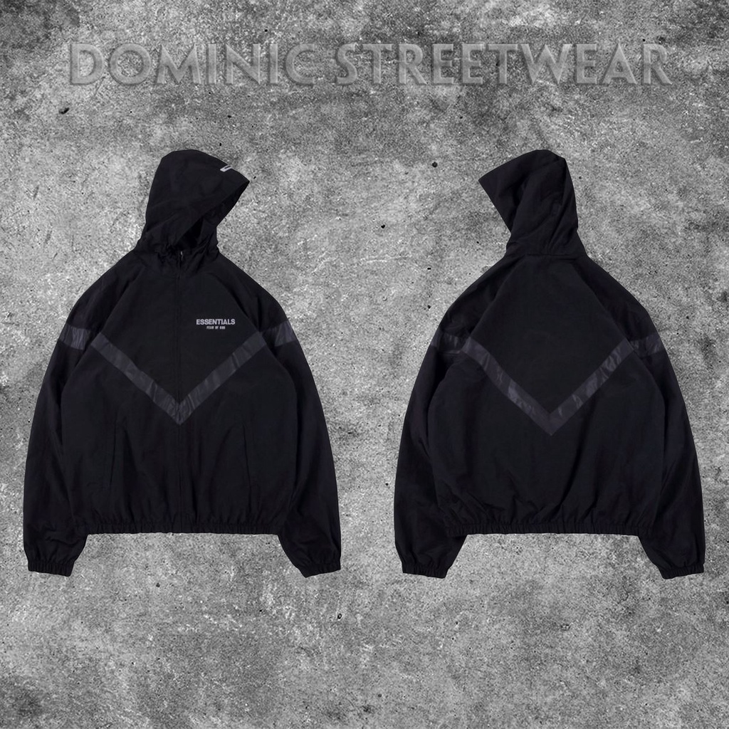 Áo khoác gió - Fear Of God - FOG Double Line Jacket Black 3M