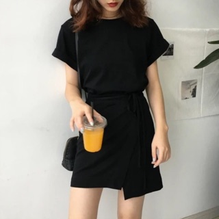 Váy đen liền nơ eo