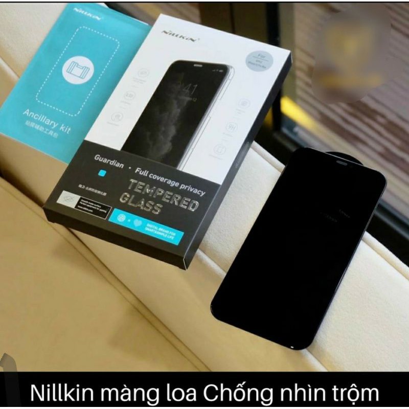 iPhone 12, 12 Pro, 12 Pro Max_Kính cường lực Nillkin Guardian chống nhìn trộm, Full màn hình Chính Hãng ( Có khay dán )