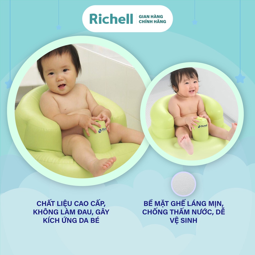 Ghế hơi tập ngồi Richell Nhật Bản không cần dụng cụ bơm | Baby