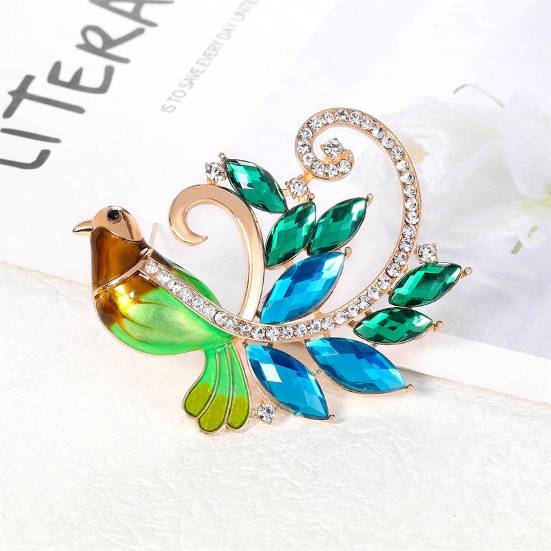 Ghim Cài Áo Hình Chim Phượng Hoàng Đính Ngọc Trai Nhân Tạo Thời Trang
