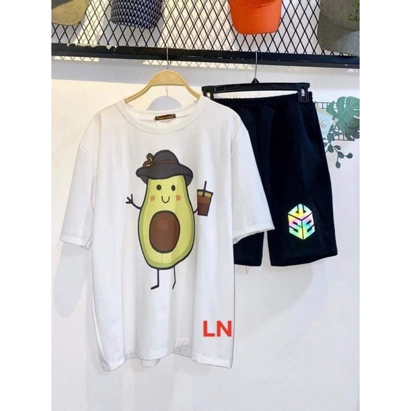 Bộ áo phông 3D + quần đùi in sóng phản quang TH6