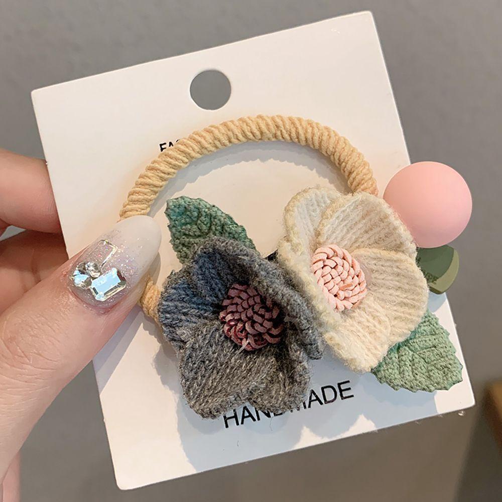 Băng Đô Len Co Giãn Đính Hoa Dễ Thương Thời Trang Cho Bé Gái