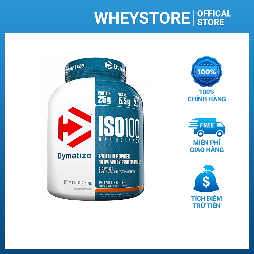 Sữa tăng cơ bắp Iso 100 Dymatize hàng chính hãng