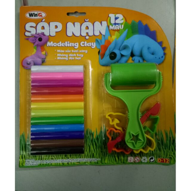 Đất nặn 12 màu có khuôn cho bé