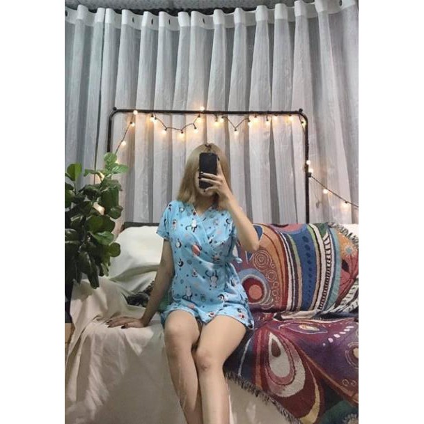 Đồ Bộ Pijama Kate Thái Kimono Mùa Hè Hình Dễ Thương Dưới 58KG