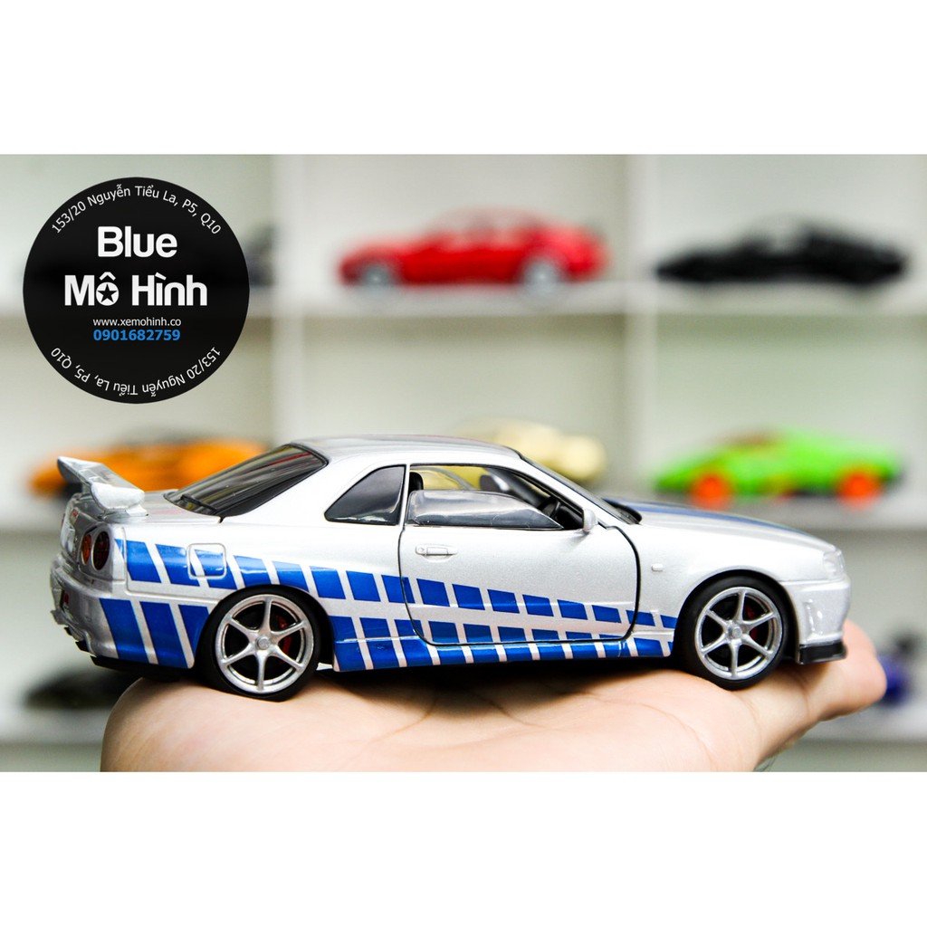 Blue mô hình | Xe mô hình Nissan Skyline GTR Paul Walker phim Fast and Furious 1:32