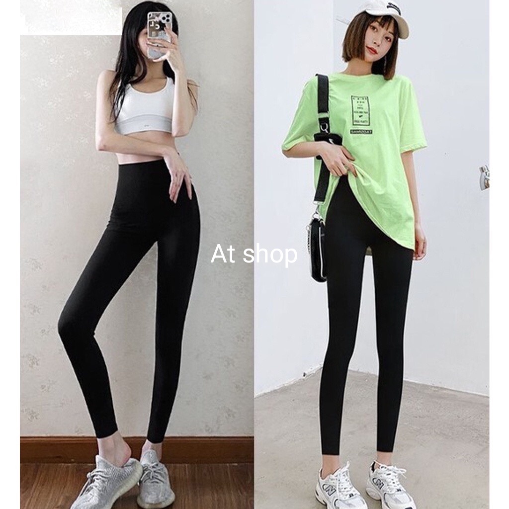Quần Legging Dài Cạp 3 phân, Co Giãn Tốt Quần Tập Gym, Thể Dục, Đi Dạo Dáng Ôm Body Tôn Dáng