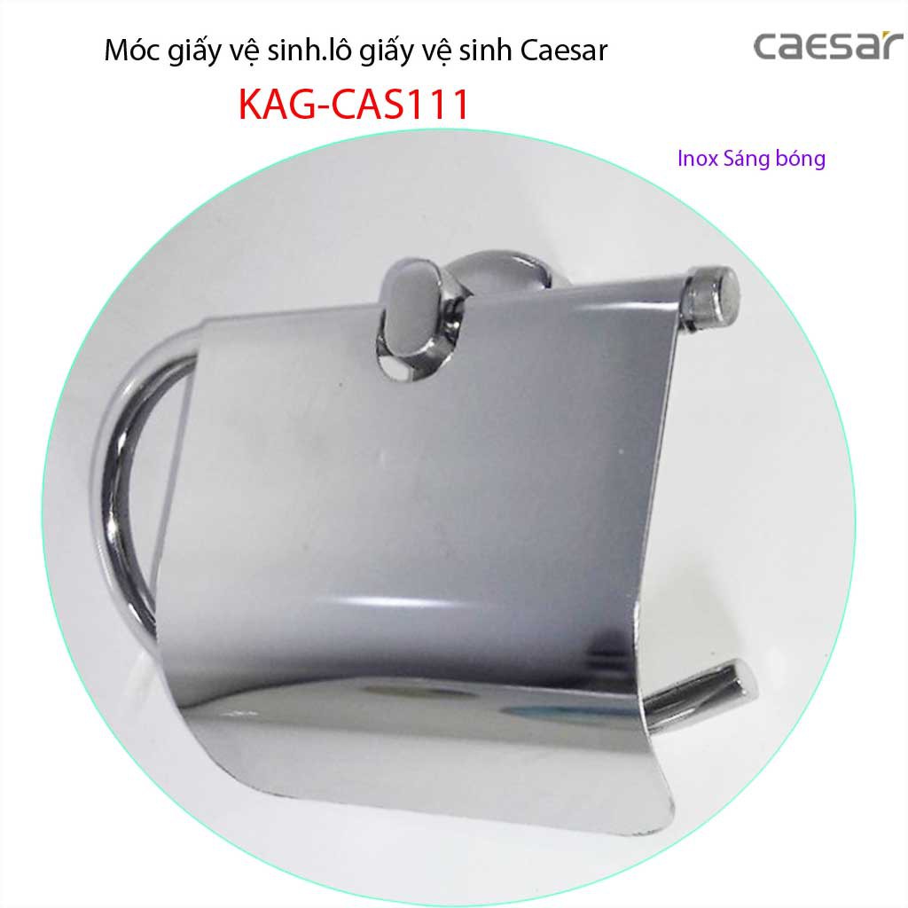 Móc gấy Caesar KAG-CAS111, hộp để giấy vệ sinh inox 304 bóng thiết kế cao cấp