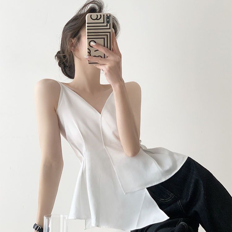 Áo Hai Dây Mùa Hè 2022 Phong Cách Pháp Hợp Thời Trang Cho Nữ