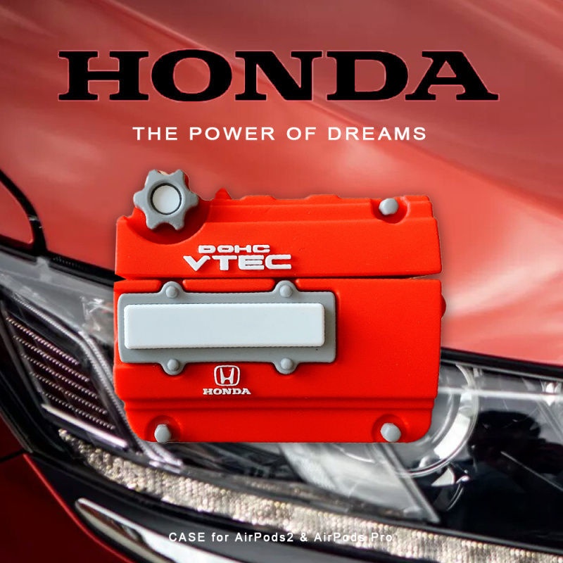 Hàng CÓ SẴN! Áo khoác nam Vỏ bảo vệ hộp sạc tai nghe Airpods 1 2 Pro mềm hình động cơ Honda màu đỏ