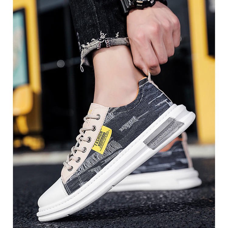 Giày thể thao nam vải bò màu xanh thêu fashion ( Hàng độc đầu năm) | BigBuy360 - bigbuy360.vn