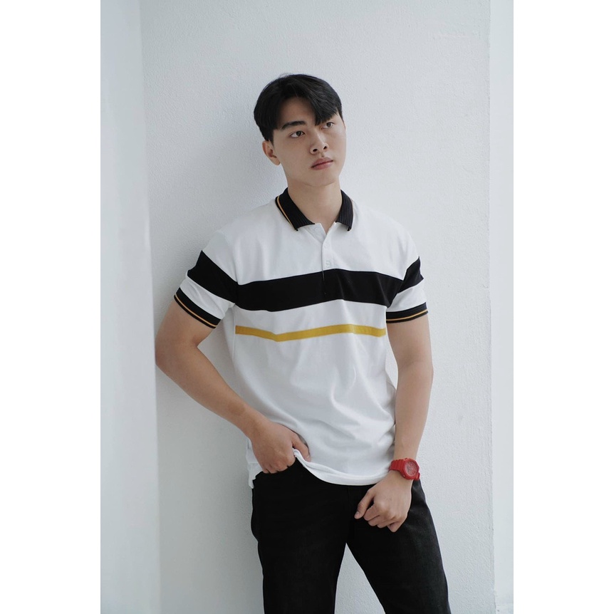 Áo thun cá sấu nam phối màu, áo thun polo nam có cổ thời trang vải mềm mịn, thấm hút tốt - HK209