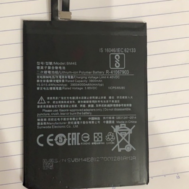 Pin thay thế cho Xiaomi Pocophone F1 (BM4E) 3900/4000 mAh xịn có bảo hành
