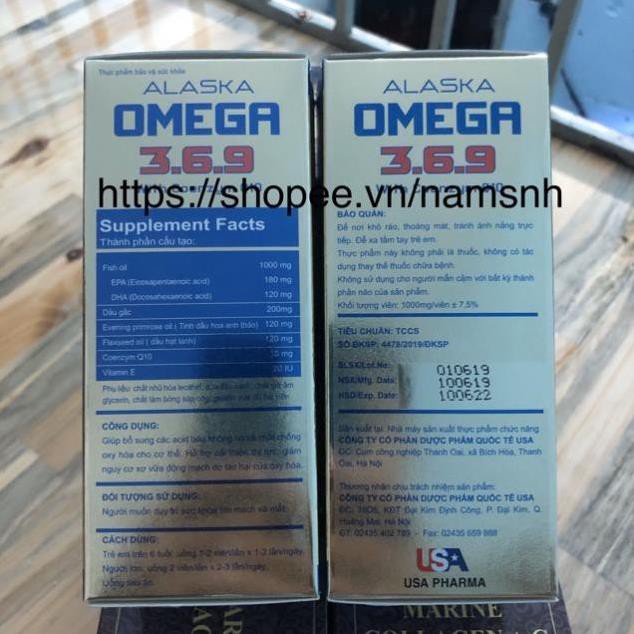 Alaska Omega 369 - Bổ Não, Tăng Cường Thị Lực, Giảm Nguy Cơ Mắc Bệnh Tim Mạch lọ 100 viên