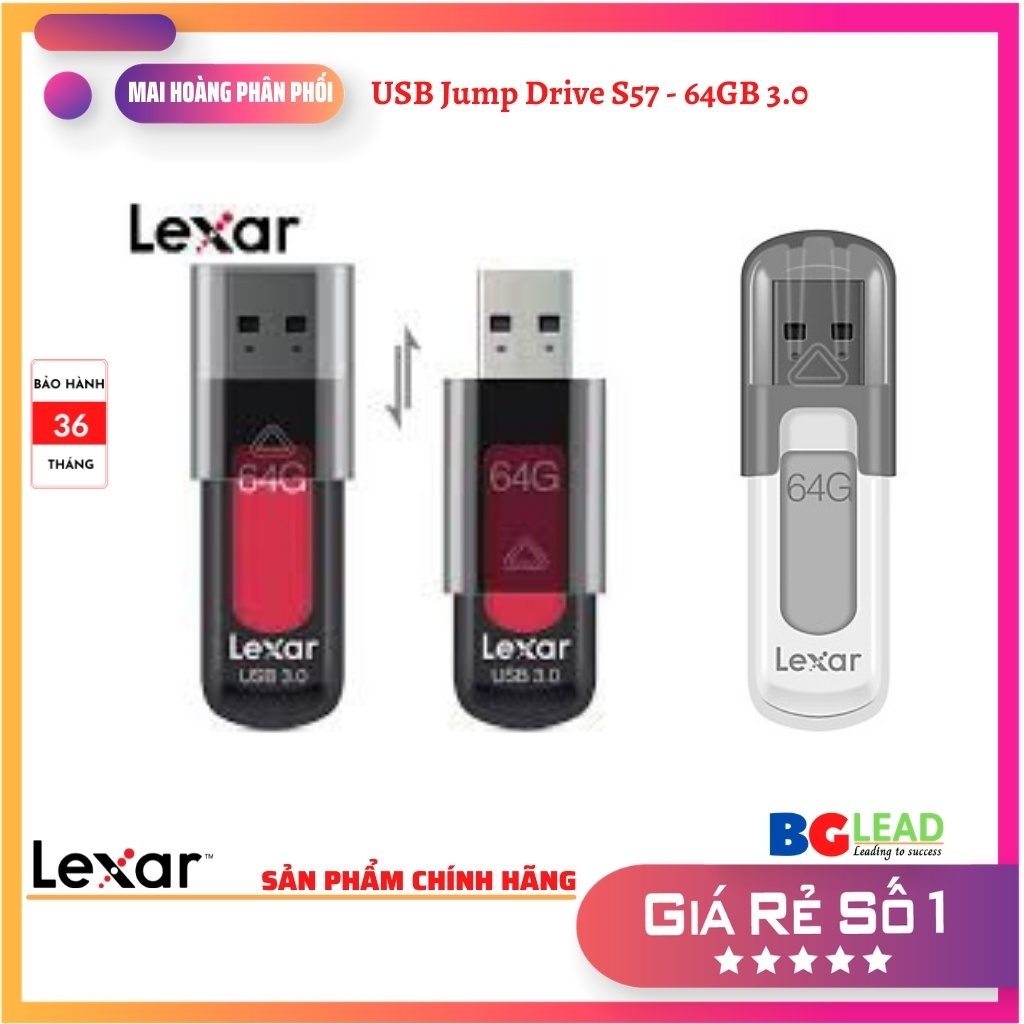 Ổ cắm USB Jump Drive S57 - 64GB 3.0 / RED (White)