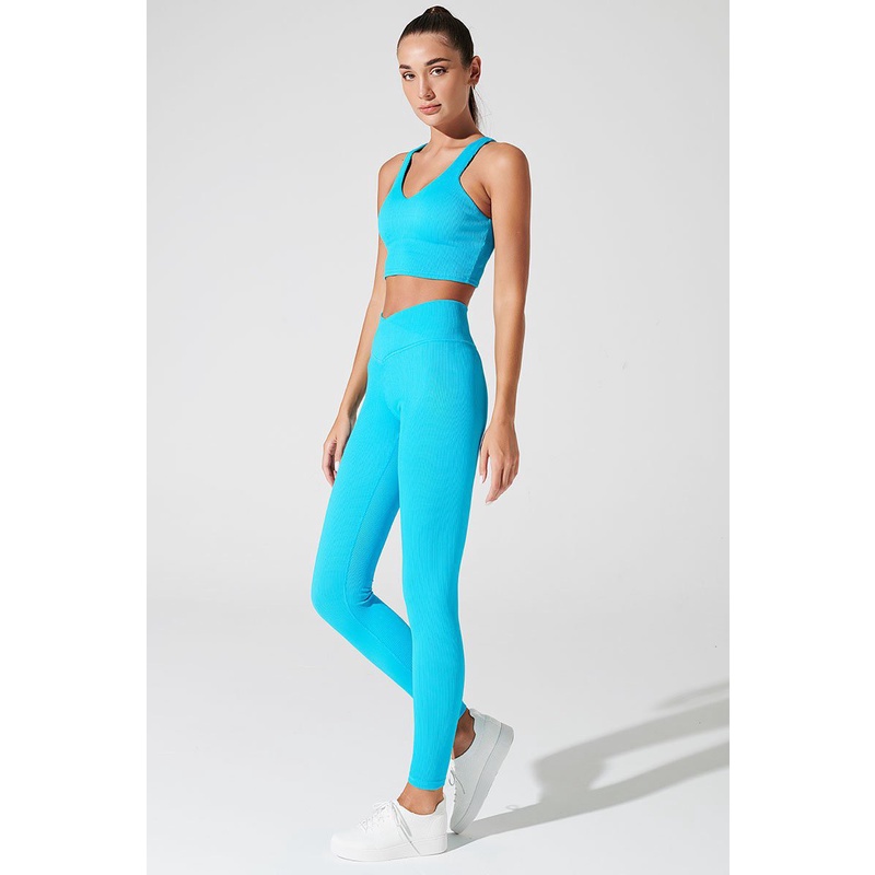 OLABEN Quần tập yoga gym Bondi V-Ribbed Legging Pacific Blue