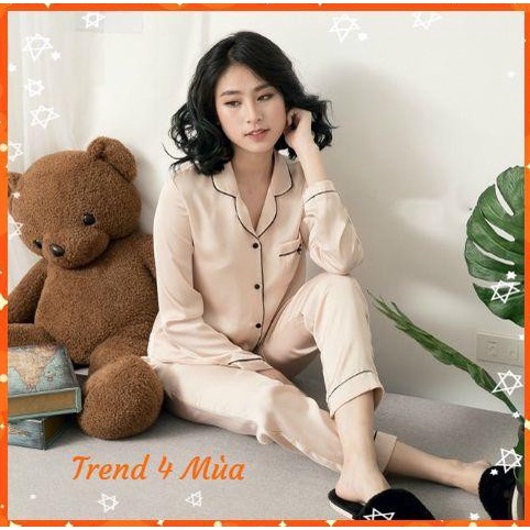 Đồ bộ pijama nữ mặc nhà cute tay dài quần dài mặc ngủ trơn dễ thương D493