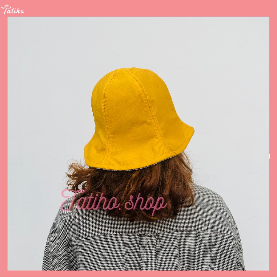 [Hàng Xịn, Giá Tốt] Mũ Nón Bucket Vành Ngắn Tai Bèo 2 Mặt Caro Trơn - Mã NV024