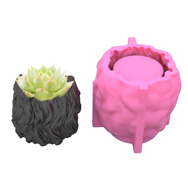 Khuôn silicone làm chậu hoa hình đầu sư tử DIY