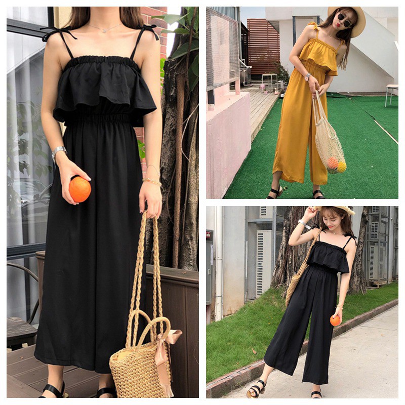 [Baywellfashion]Jumpsuit màu trơn thời trang nữ dễ thương xinh xắn | BigBuy360 - bigbuy360.vn