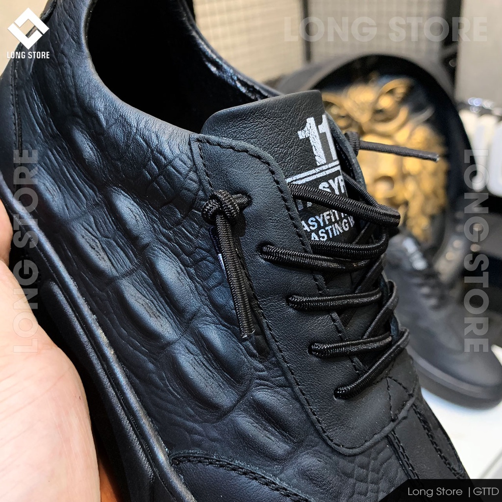 Giày thể thao nam đẹp dập vân nổi sneaker đế cao chất da cao cấp tăng chiều cao 3cm LONGSTORE GTT