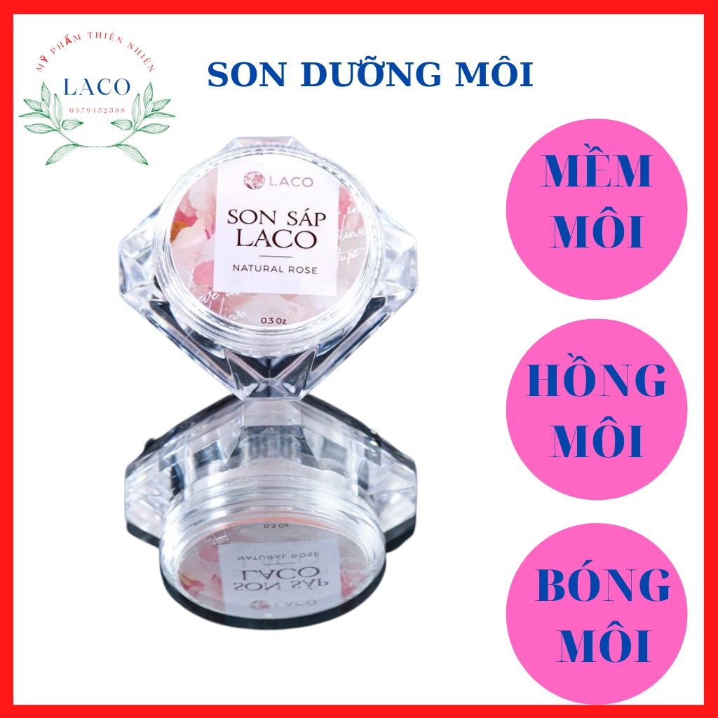 Son dưỡng môi,son sáp LACO 100% trết xuất từ thiên nhiên hữu cơ, làm mềm môi, chánh nứt nẻ, hồng hào một cách tự nhiên