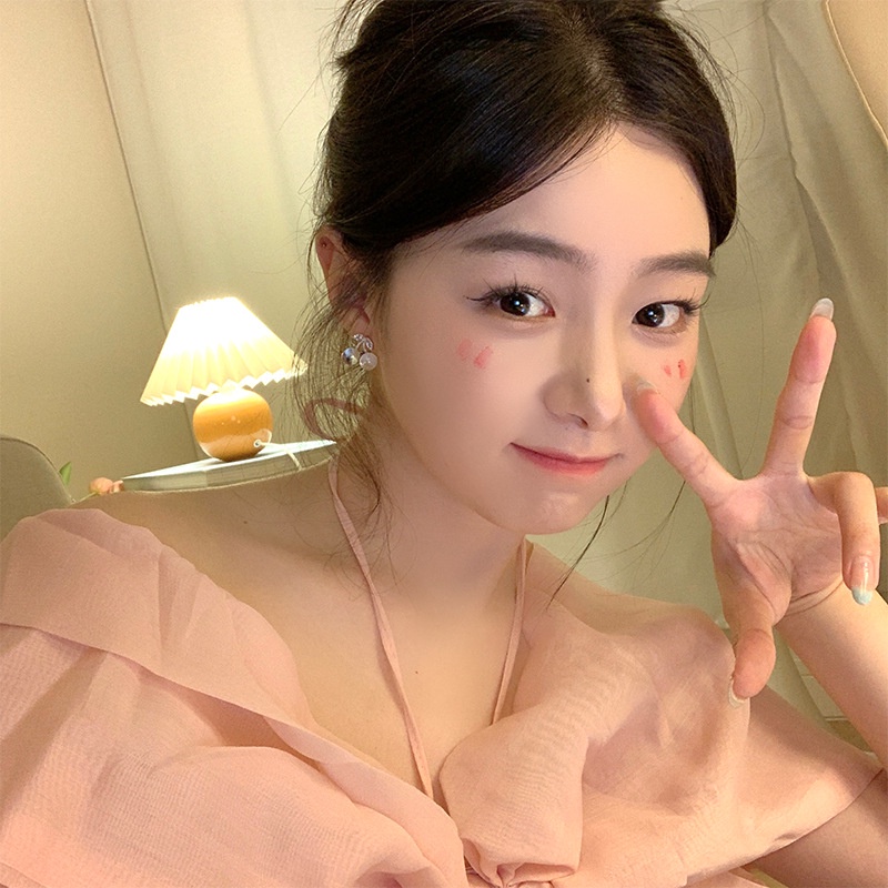 Bông Tai Hình Quả Cherry Đính Đá Zircon Thời Trang Hàn Quốc Dành Cho Nữ