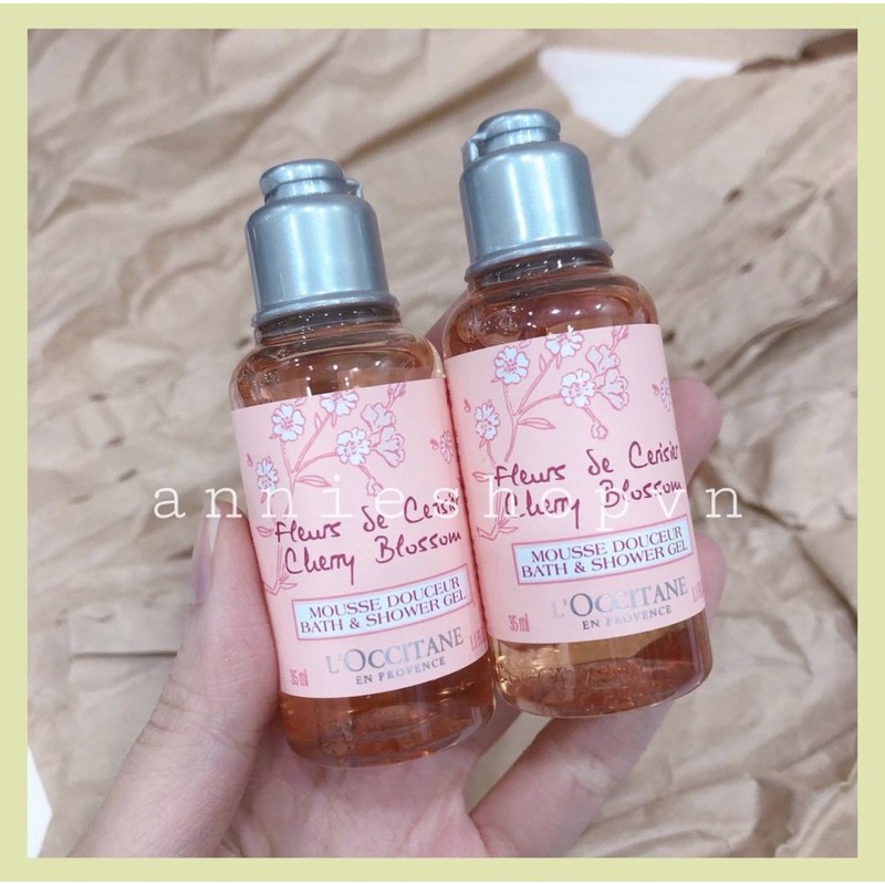 Sữa tắm L'Occitane Cherry Blossom minisize 35ml tách set