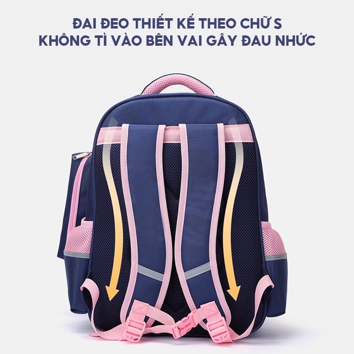Balo Đi Học Bé Trai Bé Gái Chống Gù Lưng Cao Cấp Nhiều Màu Nhiều Mẫu Tặng Kèm Túi Đựng Bút SB-141